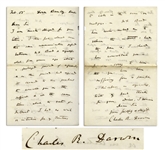 Charles Darwin Autograph Letter Signed With His Full Name, Charles R. Darwin in 1861 -- ...I am sorry to hear that you have been suffering from so painful a disorder as erysipelas...